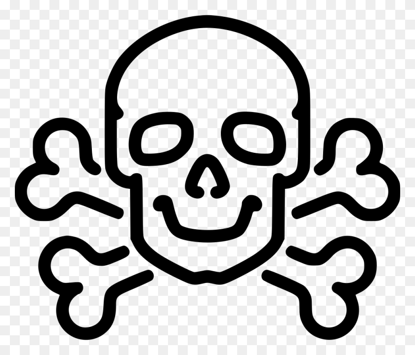 980x830 Poison Clipart Skull Bone Skull And Crossbones Easy Drawing, Stencil, Doodle HD PNG Download