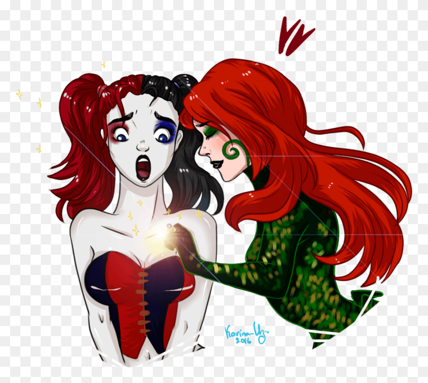 1105x981 Poison Ivy Harley Quinn Art Batman Drawing, Graphics, Person HD PNG Download