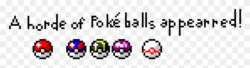 1381x301 Pokeball Horde 8 Bit Pokeball, Pac Man HD PNG Download