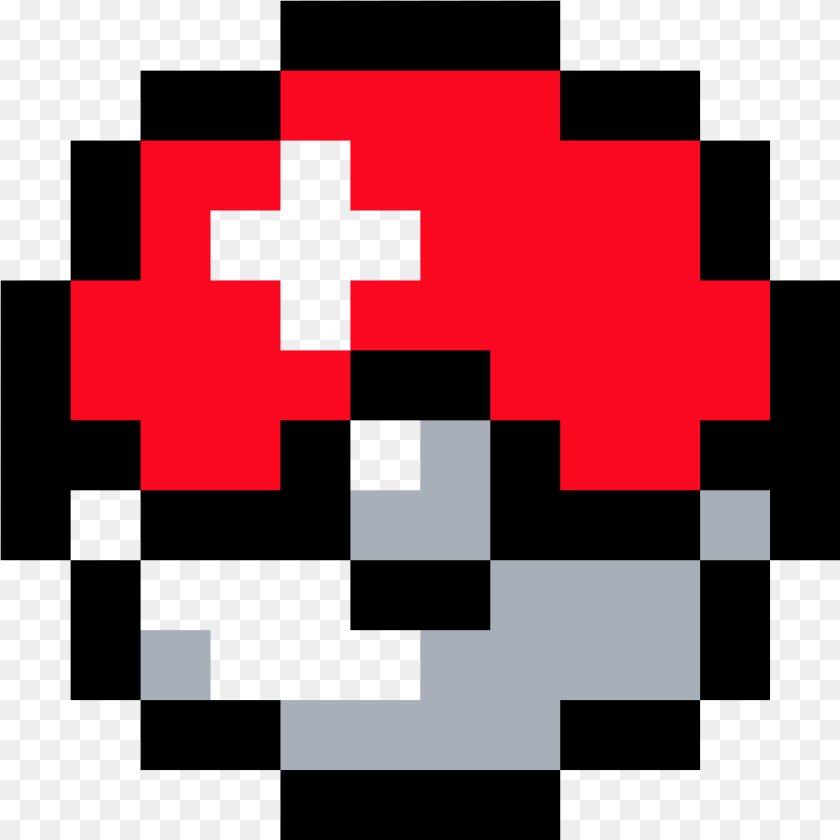 1201x1201 Pokeball Pixel Art, First Aid, Logo Clipart PNG