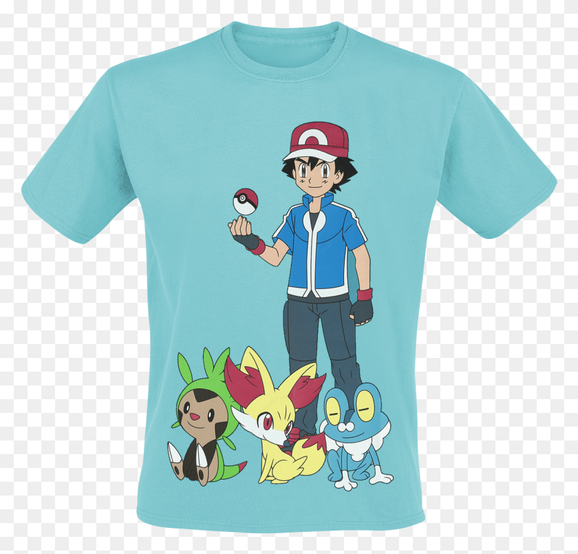 1167x1116 Descargar Png / Pokemon Ash Ketchum Camiseta Turquesa Para Hombre, Ropa, Vestimenta, Camiseta Hd Png