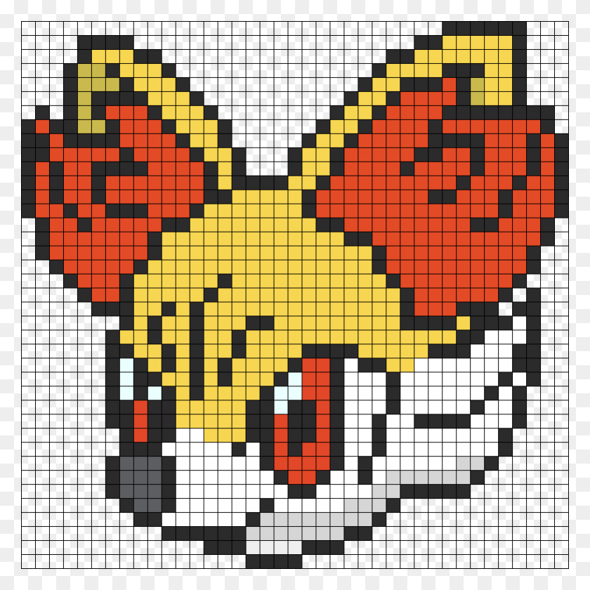 820x820 Descargar Png Pokemon Batalla Trozei Fennekin Perler Bead Pattern Pixel Art, Pokemon Feunnec, Texto, Gráficos Hd Png