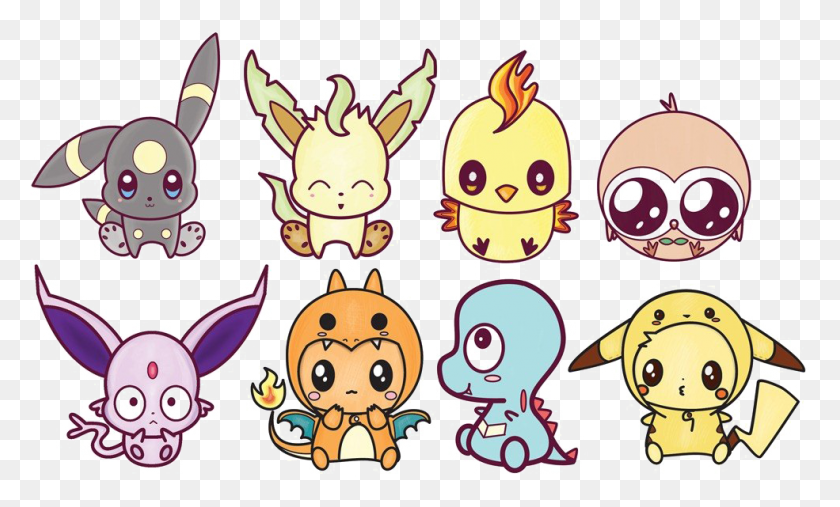985x565 Pokemon Characters Image Drawing, Label, Text, Doodle HD PNG Download