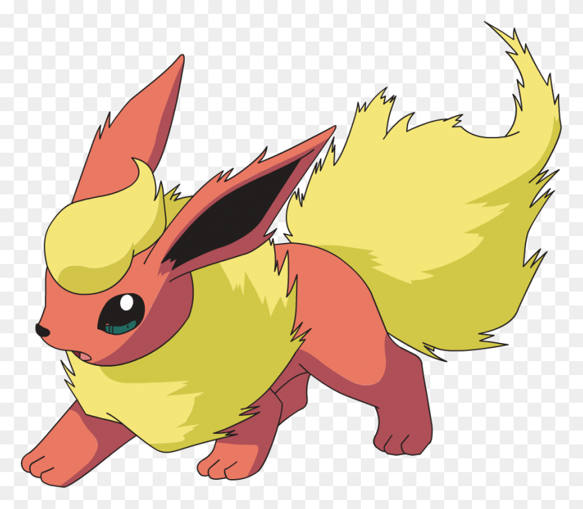 899x776 Pokemon Clipart Anime Character Flareon Pokemon, Rodent, Mammal, Animal HD PNG Download