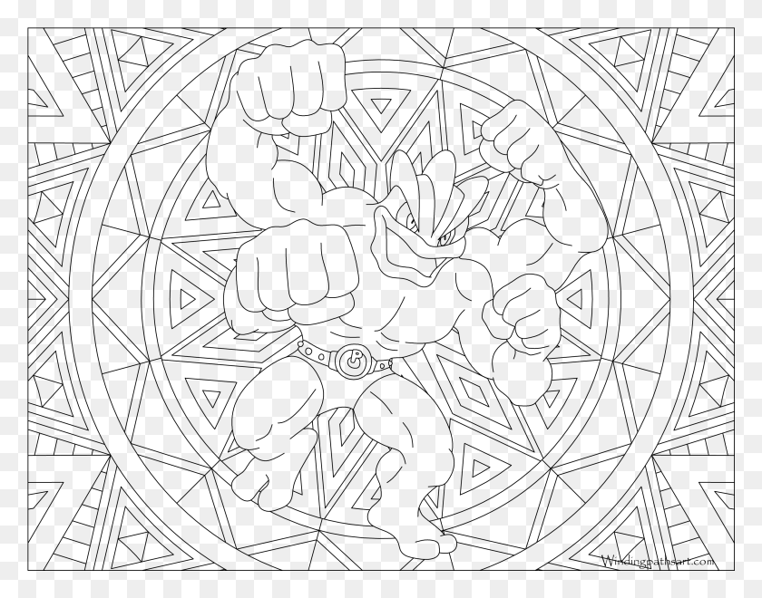 3038x2338 Pokemon Coloring Pages Machamp Adult Pokemon Coloring Pages, Gray, World Of Warcraft HD PNG Download