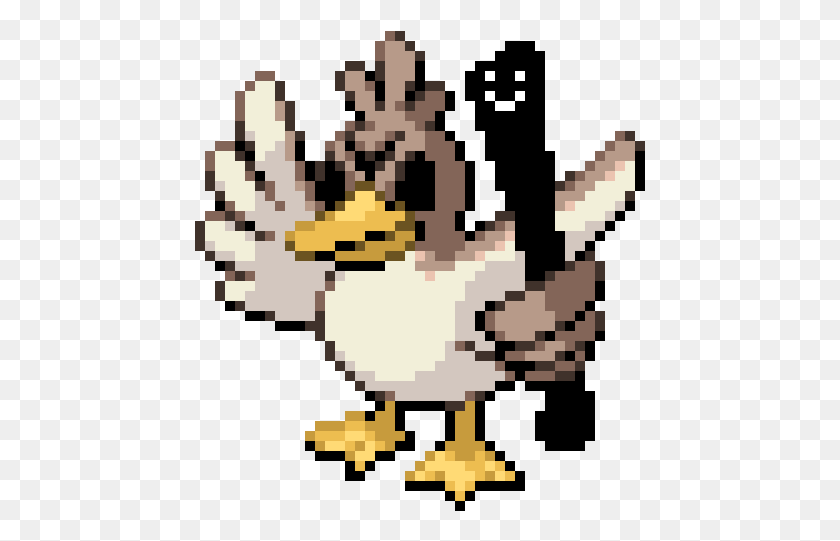 451x481 Pokemon Farfetch D Pixel Art, Rug, Animal, Bird HD PNG Download
