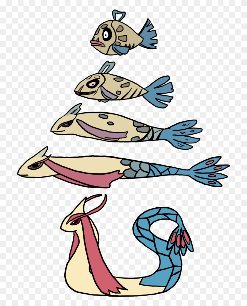 728x981 Pokemon Feebas To Milotic By Mariannefosho Pokemon Pokemon Feebas To Milotic, Animal, Hand, Fish HD PNG Download
