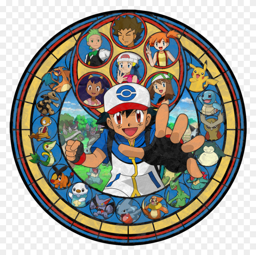 818x816 Pokemon In Hindi Pokemon Stained Glass Windows, Person, Human HD PNG Download