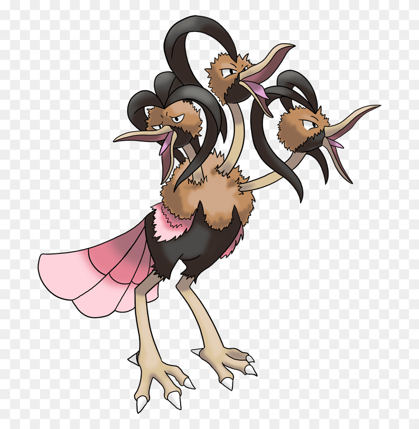 690x800 Pokemon Mega Dodrio Is A Fictional Character Of Humans Dodrio, Bird, Animal, Fowl HD PNG Download