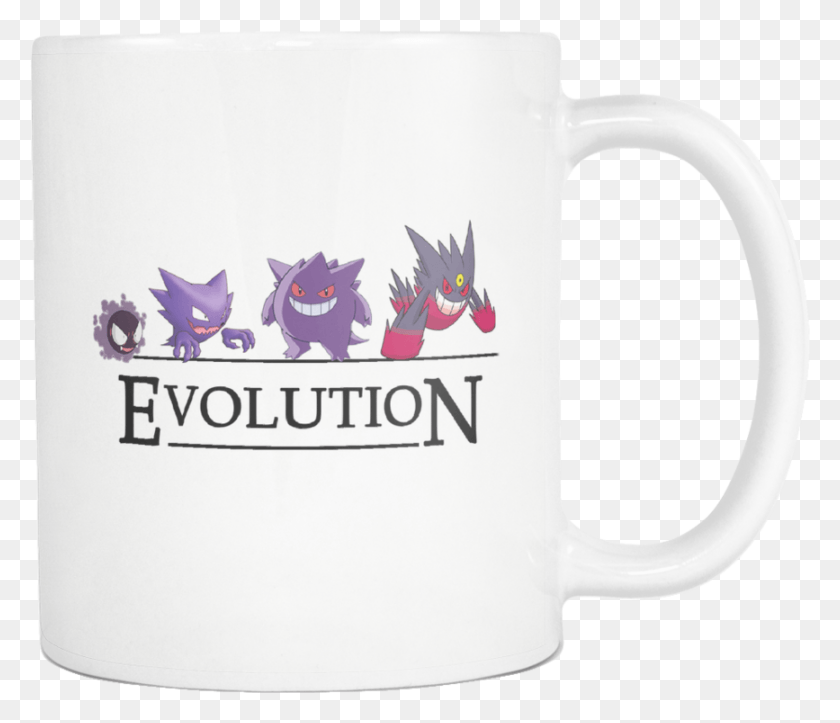 867x737 Pokemon Mug Gastly Haunter Gengar Mega Gengar Evolution Beer Stein, Coffee Cup, Cup, Cat HD PNG Download