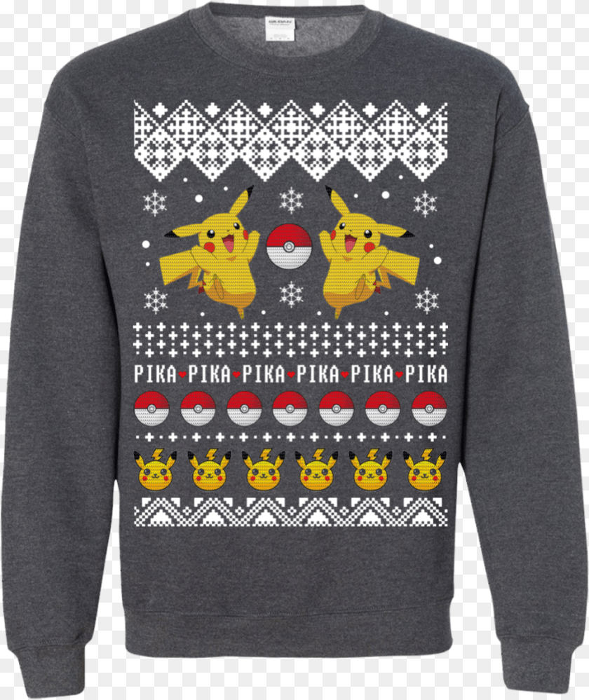 Pokemon Pikachu In Christmas Sweater, Sweatshirt, Clothing, Knitwear, Hoodie PNG