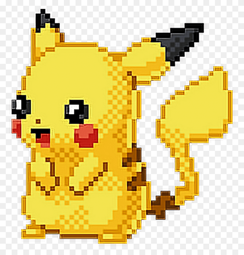 966x1015 Pokemon Pikachu Pixel Art Pixelated Cute Adorable Pixel Pokemon Pikachu, Animal, Pac Man, Bee HD PNG Download