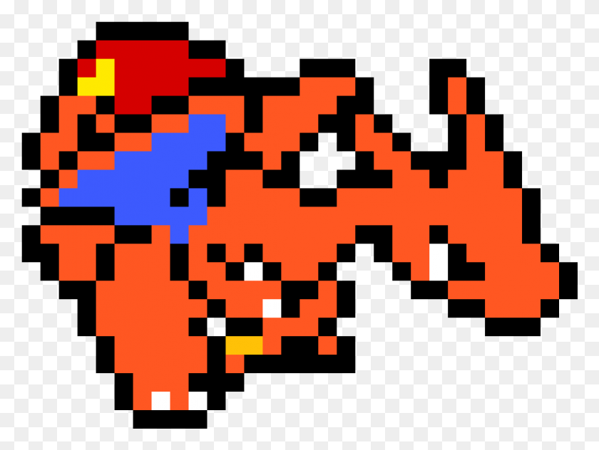 1111x815 Покемон Pixel Art Charizard, Pac Man, Коврик Png Скачать