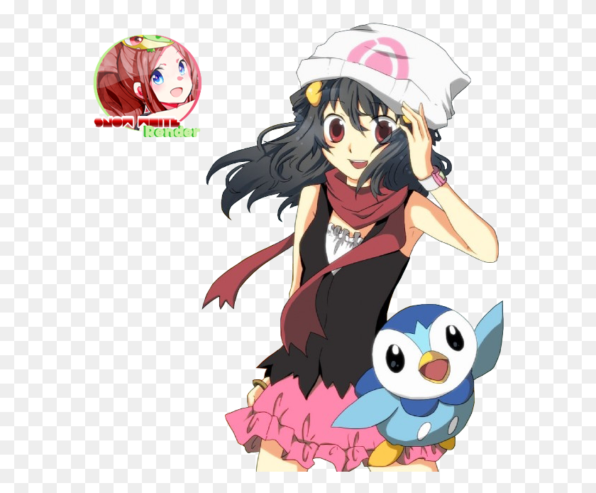 580x634 Pokemon Render Hikari And Pochama Dawn, Helmet, Clothing, Apparel HD PNG Download