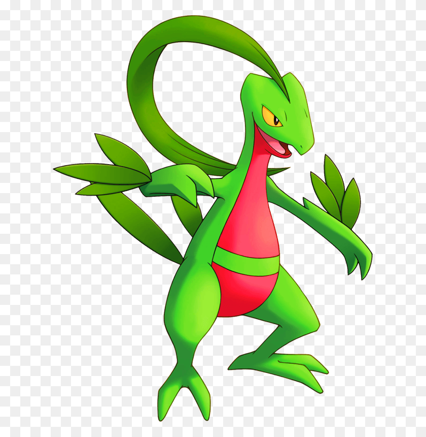 631x800 Pokemon Shiny Grovyle Is A Fictional Character Of Humans Pokemon Mystery Dungeon Grovyle, Reptile, Animal, Snake HD PNG Download
