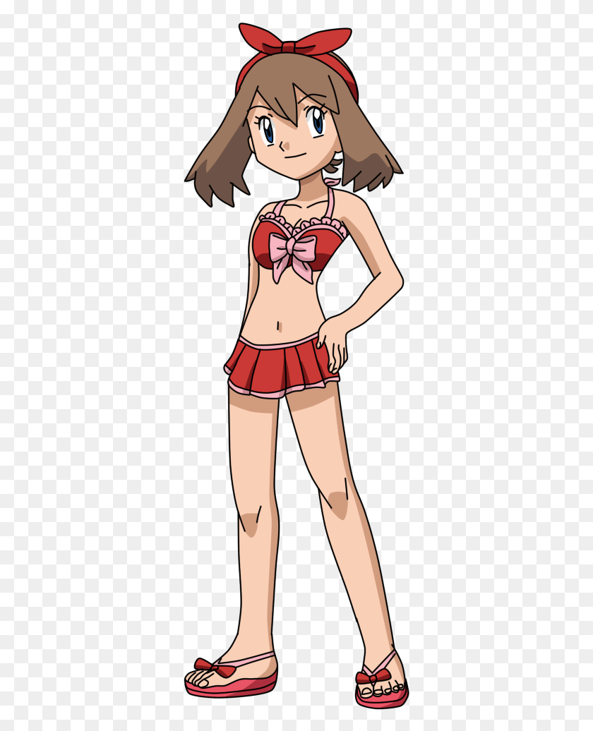 321x976 Pokemon Trainer May Pokemon May Bathing Suit, Clothing, Apparel, Person HD PNG Download