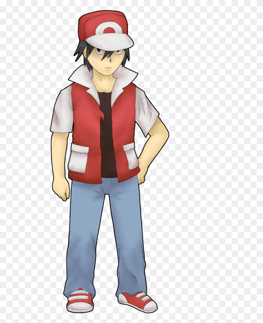 526x971 Descargar Png Entrenador De Pokemon Rojo Rojo Entrenador De Pokemon Rojo, Ropa, Persona Hd Png