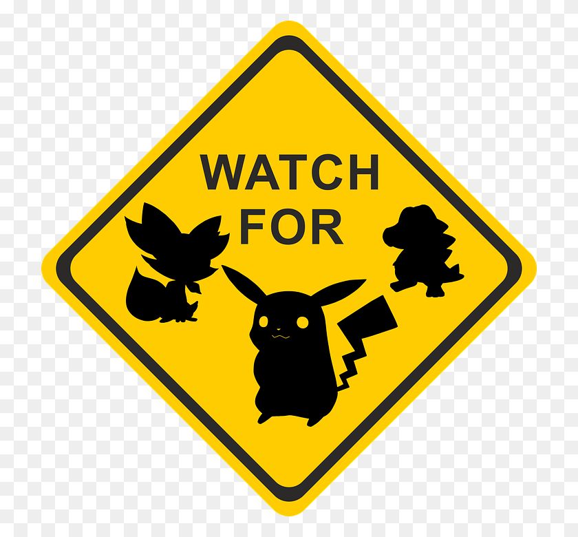 720x720 Pokemon Warning Pokemon Sign, Symbol, Road Sign HD PNG Download