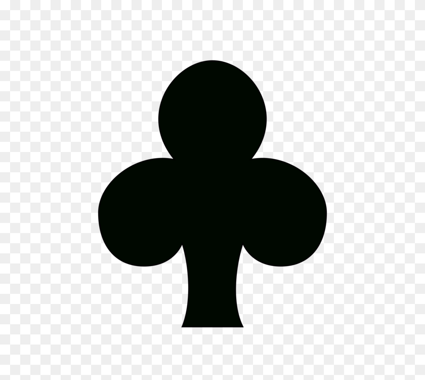 750x750 Poker Four Leaf Clover Clubs Green, Cross, Symbol, Silhouette Sticker PNG