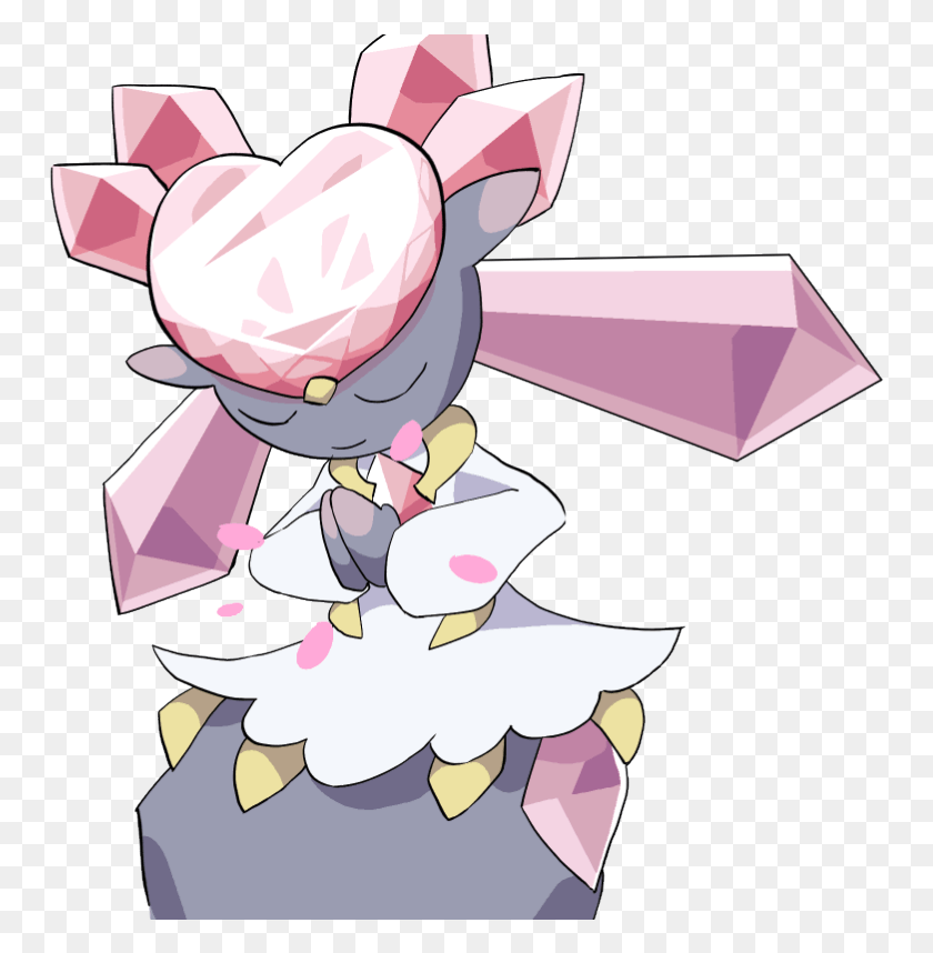 752x798 Pokkn Tournament Flower Pink Flowering Plant Mammal Diancie Drawing, Performer, Graphics HD PNG Download