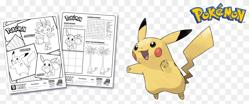 2618x1095 Pokmon Exciting Coloring And Activity Sheets Frozen, Book, Comics, Publication, Animal Clipart PNG
