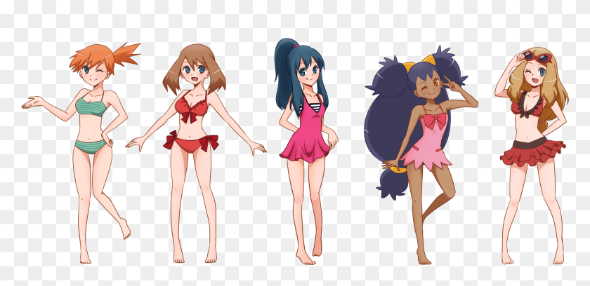 1693x756 Pokmon Firered And Leafgreen Pokmon Go Serena Ash Pokemon Trainer Leaf Swimsuit, Doll, Toy, Person HD PNG Download