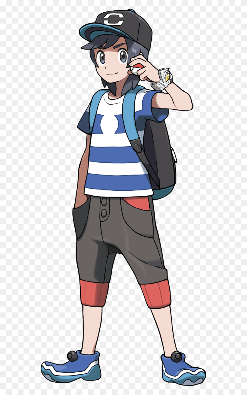 563x1280 Pokmon Sun Amp Moon Characters Pokemon Sun And Moon Male Trainer, Clothing, Apparel, Person HD PNG Download