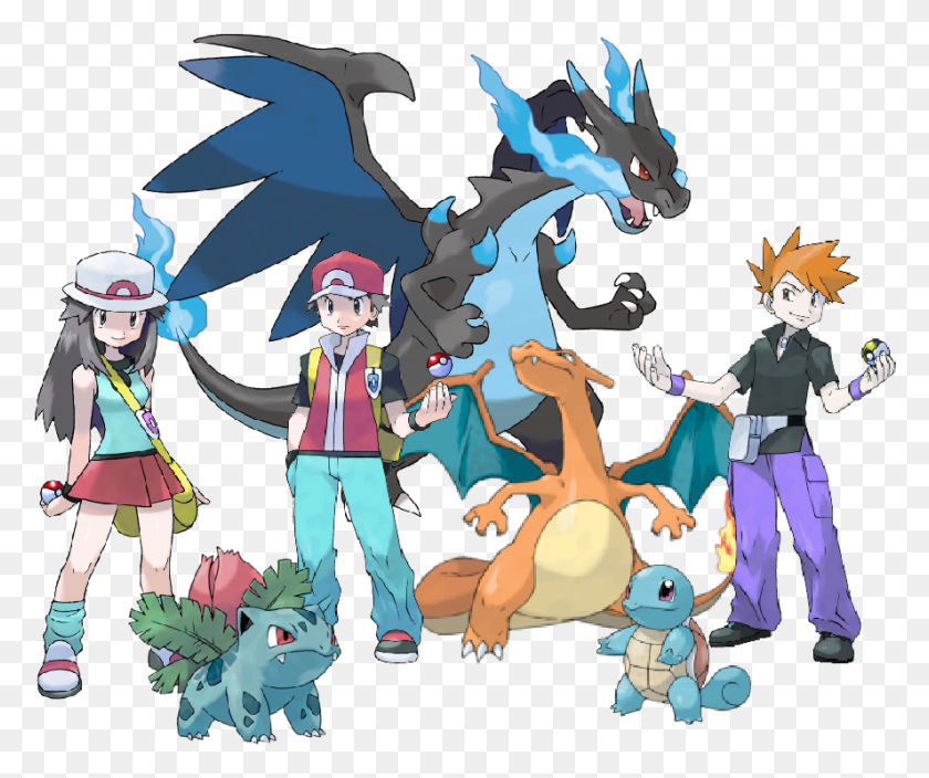 888x734 Descargar Png / Entrenadores De Pokémon Rojo, Azul Verde, Entrenadores De Pokemon, Rojo, Azul, Verde, Persona, Humano, Comics Hd Png