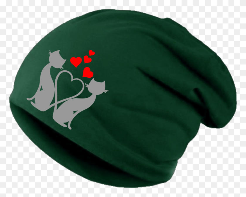 1272x999 Polar Beanie With Reflective Love Cat Print Dog Licks, Clothing, Apparel, Cap HD PNG Download