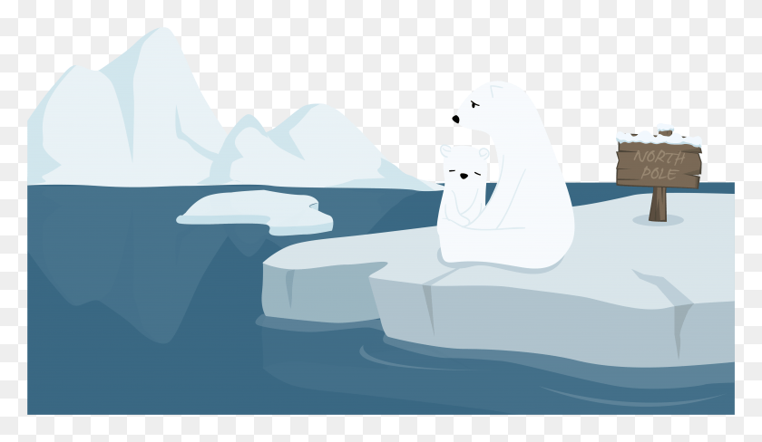 4973x2731 Polar Bear Ice Melting Polar Bear On Ice Clipart, Nature, Outdoors, Snow HD PNG Download