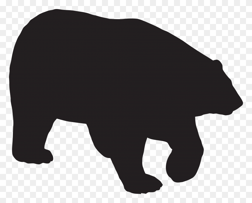 7853x6220 Polar Bear Silhouette Clip Art Imageu200b Gallery, Mammal, Animal, Pig HD PNG Download