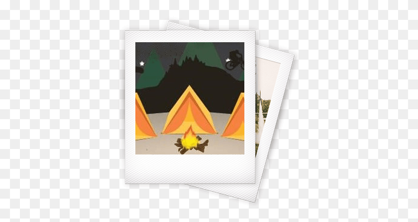 369x387 Polaroid Campcards Polaroid Campcards Graphic Design, Camping, Leisure Activities HD PNG Download