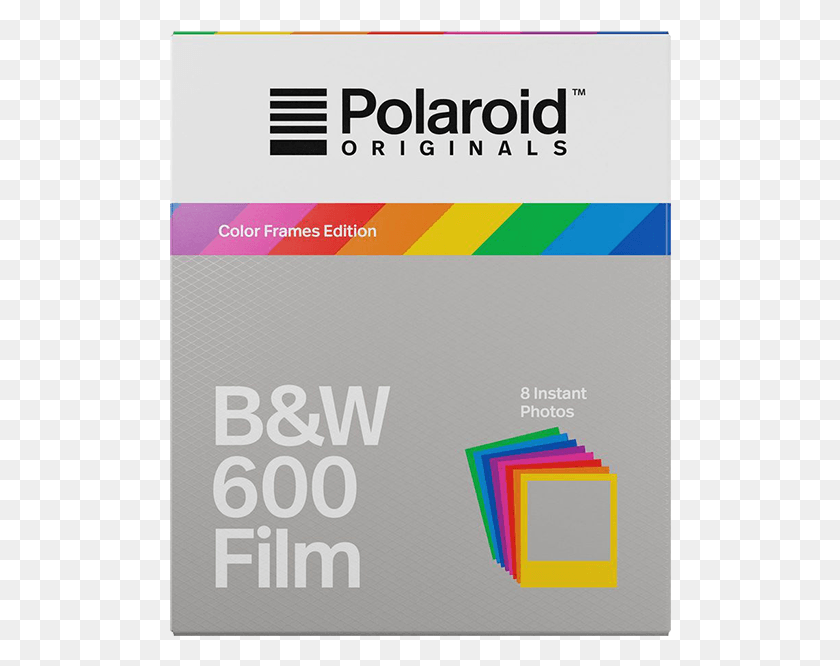 502x606 Polaroid Originals 600 Bampw Film With Color Frames Buy Polaroid Color, Text, Paper, Poster HD PNG Download