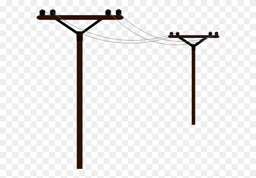 600x526 Pole Vector Power Lines Clip Art, Utility Pole, Bow HD PNG Download