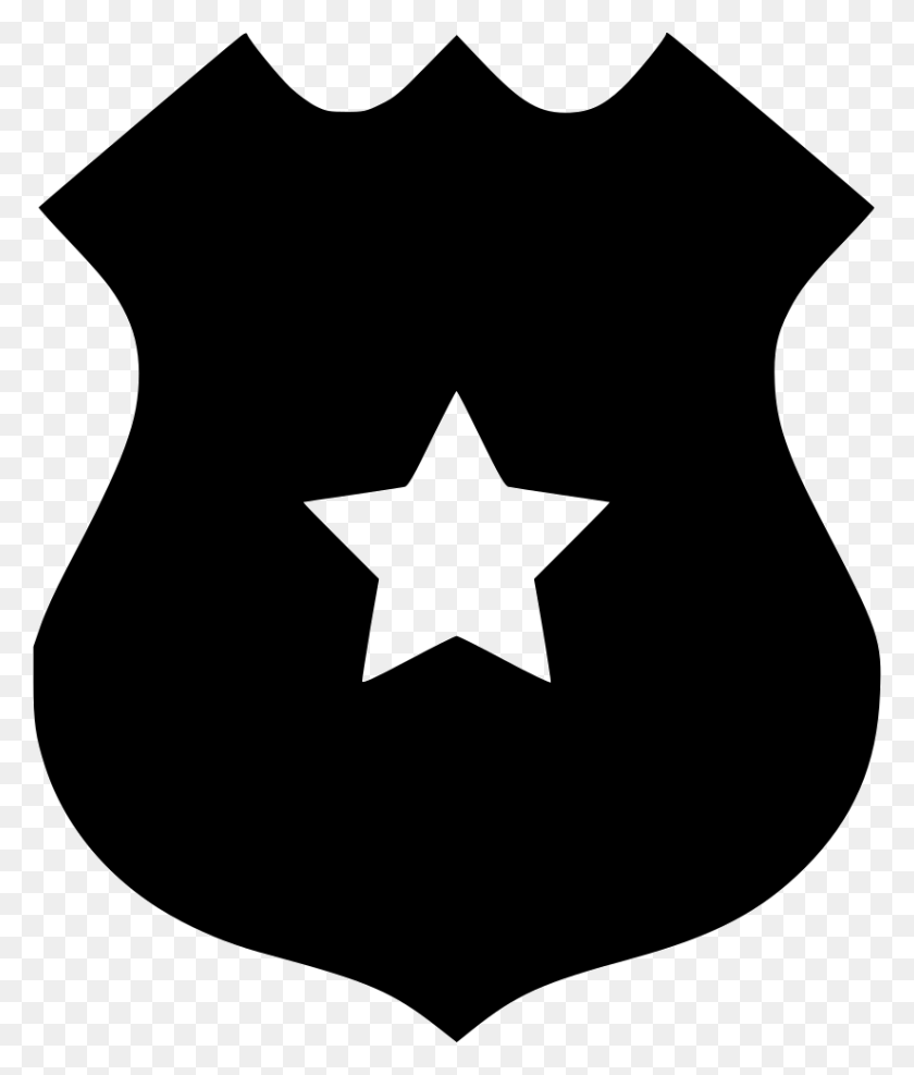 824x980 Police Badge Comments Police Badge Svg Free, Symbol, Star Symbol HD PNG Download