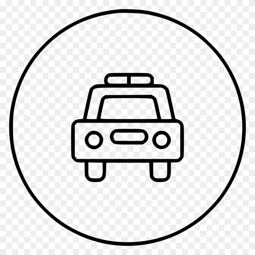980x980 Police Cop Car Vehicle Police Car Comments Line Art, Symbol, Robot, Stencil HD PNG Download