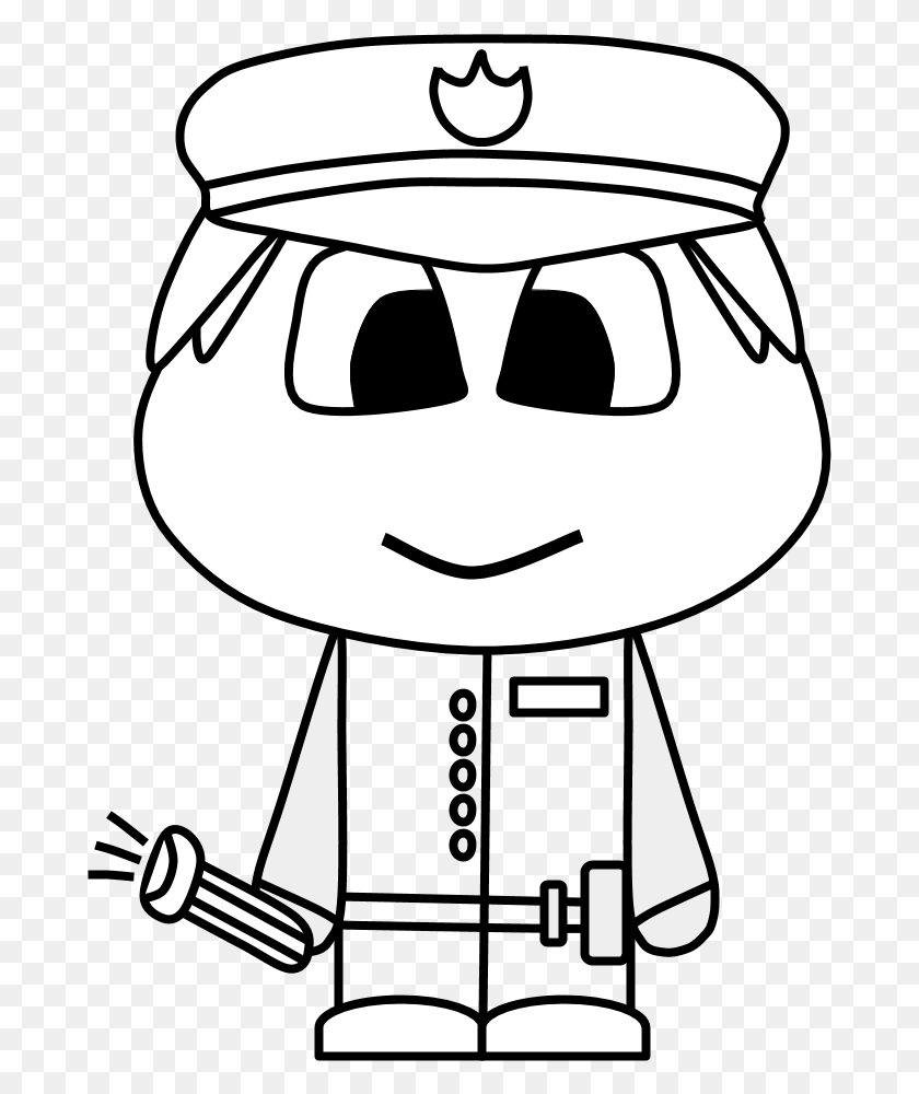 681x940 Policeman Shield Flashlight Big Eyes Cartoon Person Cartoon, Stencil, Performer, Helmet HD PNG Download