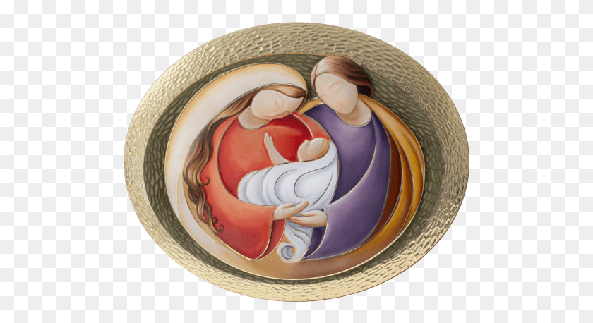 491x398 Polimer Oval Frame With Nativity Scene Shot Put, Dish, Meal, Food HD PNG Download