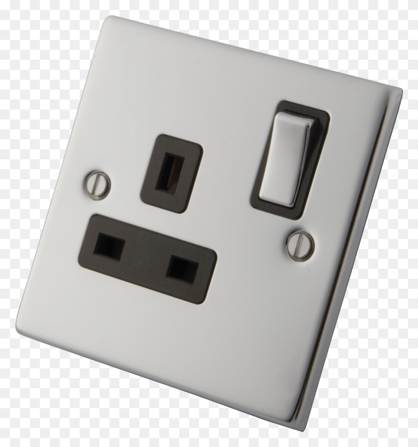 2247x2415 Polished Stainless Steel 13a 1 Gang Switched Socket Light Switch HD PNG Download