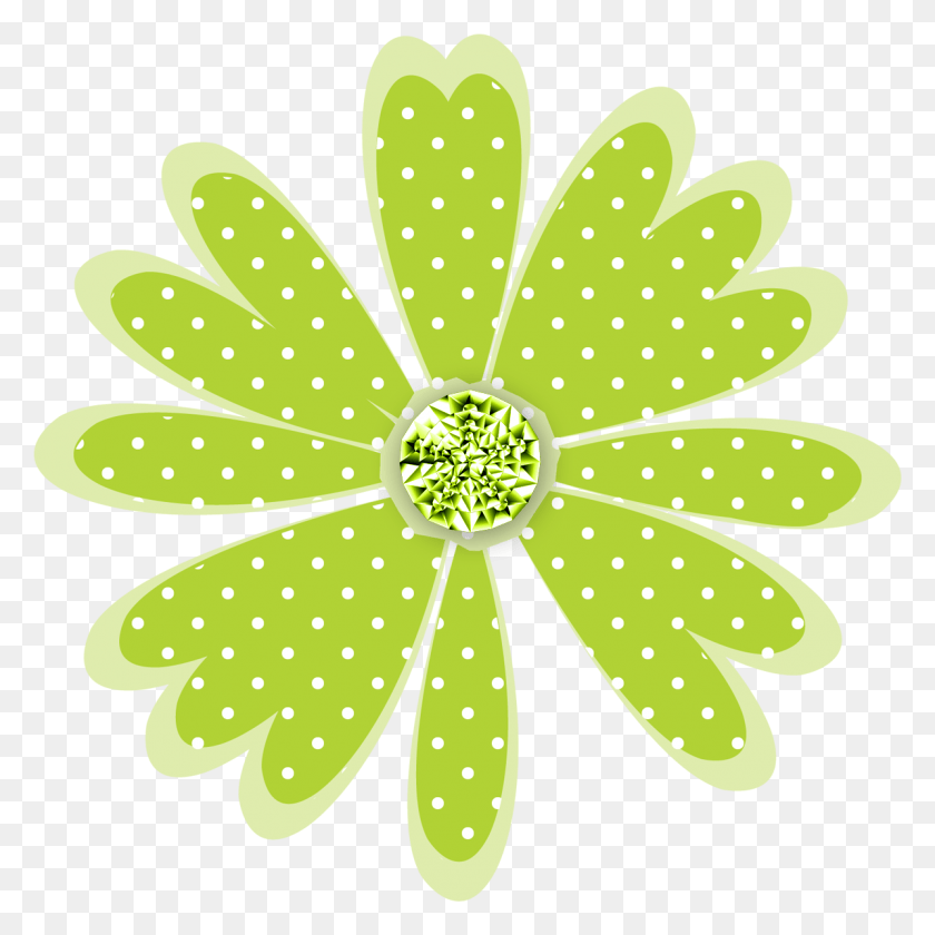1195x1195 Polka Dot Daisy Lime B Flower Border, Pattern, Floral Design, Graphics Descargar Hd Png