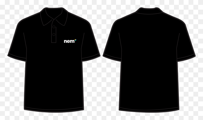 2683x1504 Polo Shirt Black Black Polo Shirt Template, Sleeve, Clothing, Apparel HD PNG Download