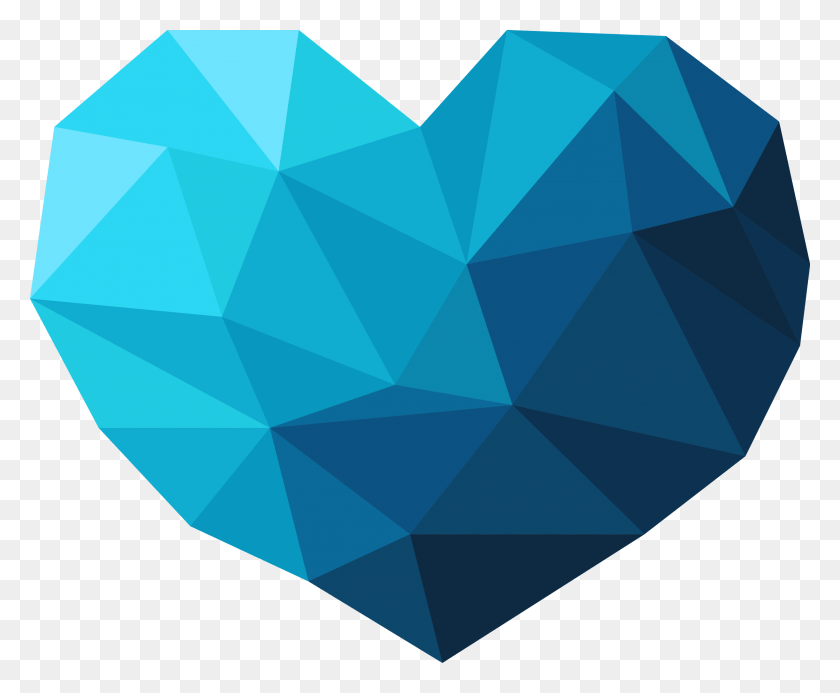 2442x1983 Polygon Sticker Heart Polygon, Diamond, Gemstone, Jewelry Descargar Hd Png