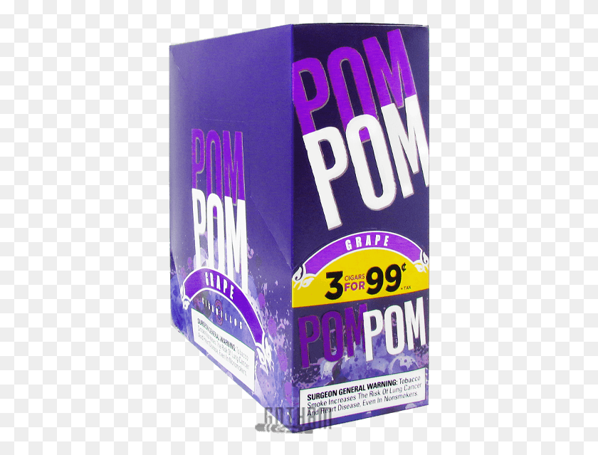 367x579 Pom Pom Cigarillos Grape Box Packaging And Labeling, Sweets, Food, Confectionery HD PNG Download