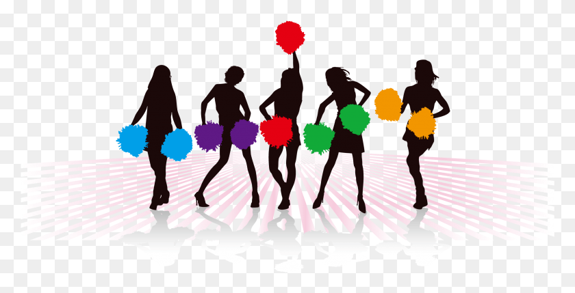 2364x1121 Pom Pom Silhouette At Getdrawings Illustration, Person, Human, Audience HD PNG Download