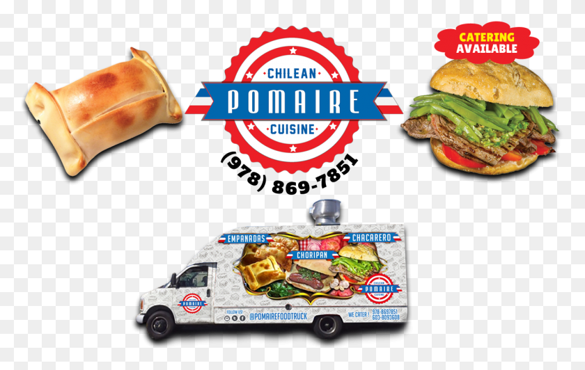 1238x750 Pomaire Chilean Food Truck Fast Food, Burger, Food, Lunch HD PNG Download