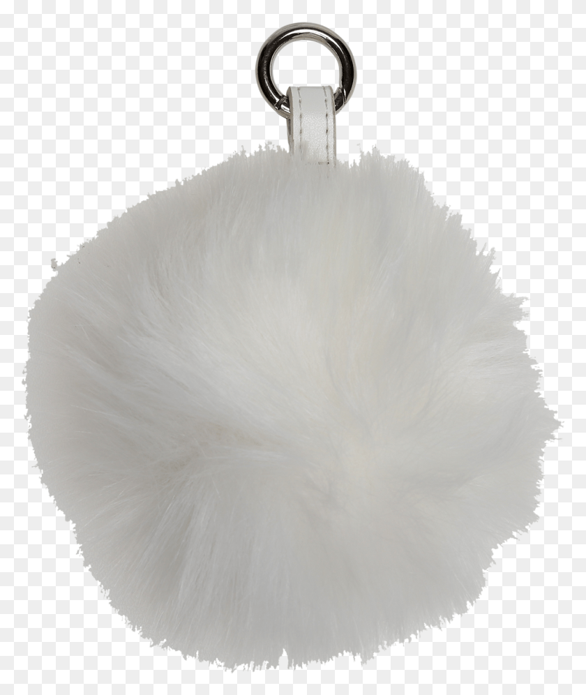 985x1182 Pompom Charm With Strap And O Ring Lock White Pom Pom, Cotton, Fur HD PNG Download