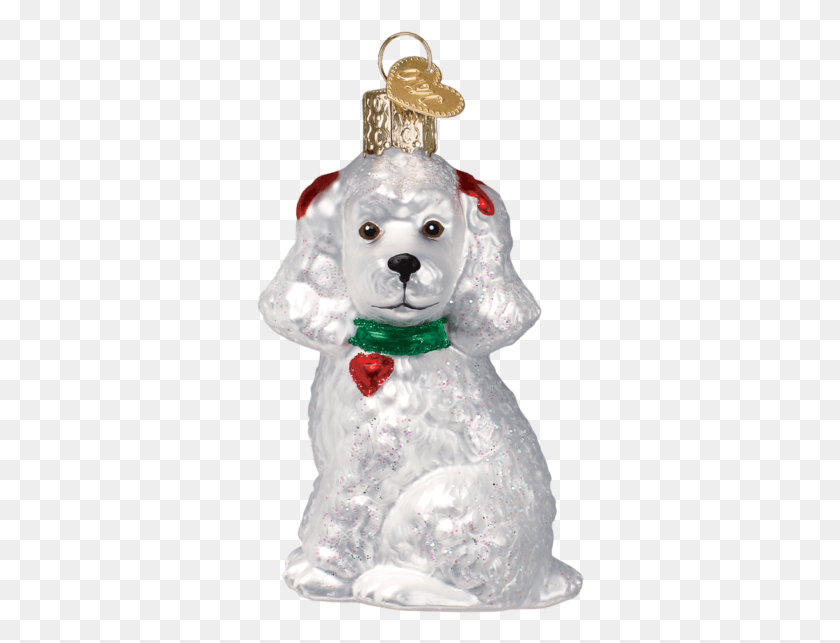 328x583 Poodle Dog White Glass Ornament Old World Christmas Poodle Ornament Christmas, Figurine, Snowman, Winter HD PNG Download