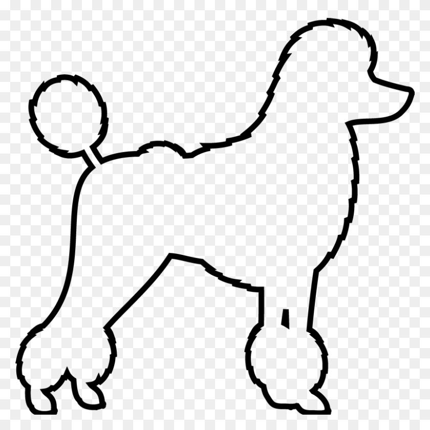800x800 Poodle Drawing Outline Poodle Dog Outline, Stencil, Bow HD PNG Download