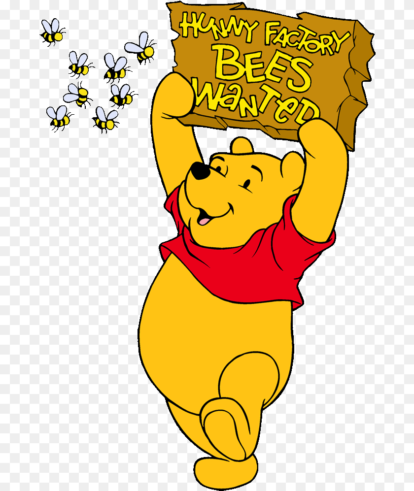 Pooh Bear And Bees, Baby, Person, Cartoon, Face Sticker PNG