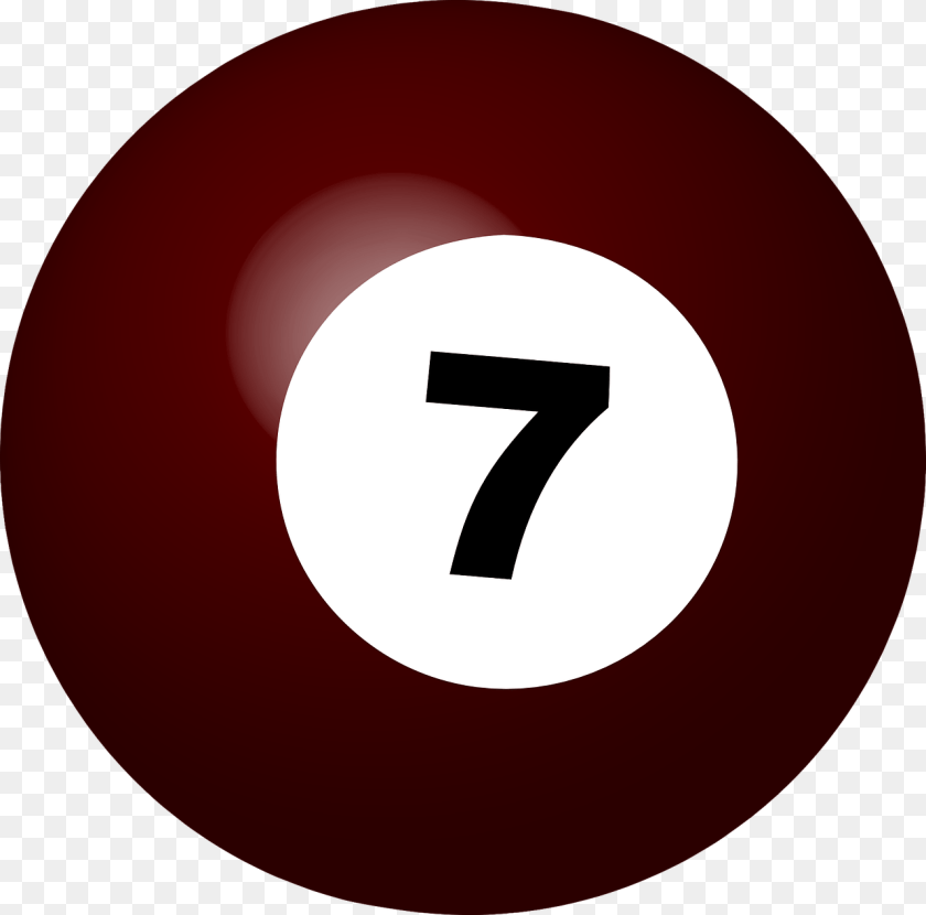 Pool Ball Number 7 Sphere Vector Graphic On Pixabay Circle, Symbol, Text Sticker PNG